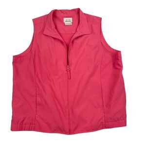 EP Pro Salmon Sleeveless Full Zip Golf Vest Size L 100% Polyester Mesh Lined